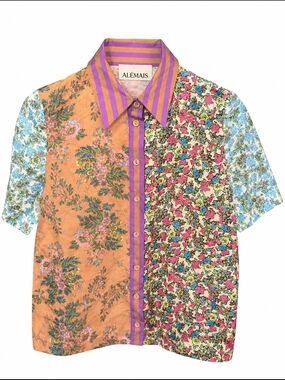 Alémais Multi-Print Short Sleeve Button-Down Shirt